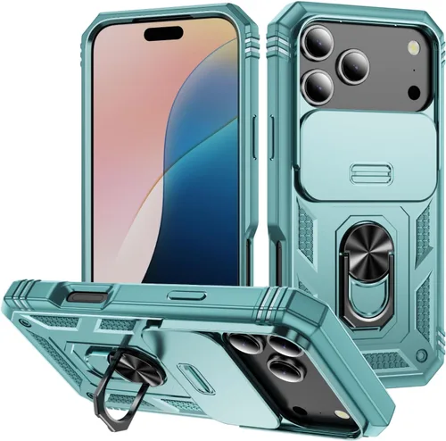 Vista 14 de Funda para iPhone 14, a prueba de golpes, resistente a los impactos, con lente deslizante protectora para iPhone 14 (6.1 pulgadas) (azul)