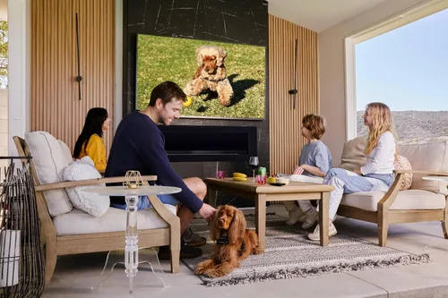 Vista 8 de SYLVOX Televisor exterior de 50 pulgadas, sol parcial de 1000 nits, IP56, Deck Pro 3.0 4K UHD, HDR10, Dolby Atmos, carcasa de metal completo