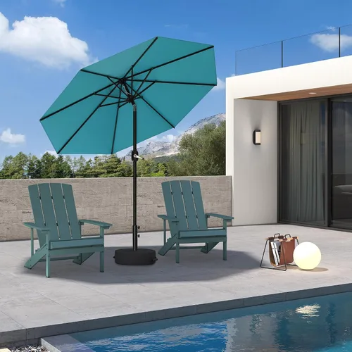 Vista 26 de PURPLE LEAF Sombrilla LED para patio y piscina, 5 x 8 pies, con base para Beige