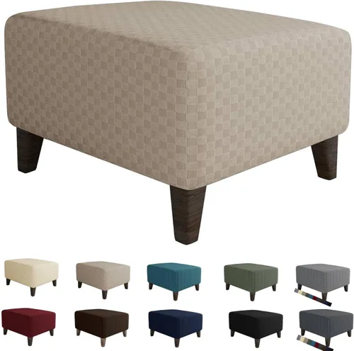 Vista 9 de MAXIJIN Fundas para otomano de jacquard, fundas protectoras para taburete plegable, protector de muebles, funda suave y gruesa rectangular