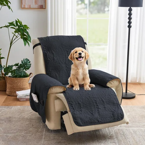 Vista 32 de Fundas acolchadas beige para sillas reclinables, impermeables, fundas para sillas reclinables para niños perezosos, fundas reclinables que admiten