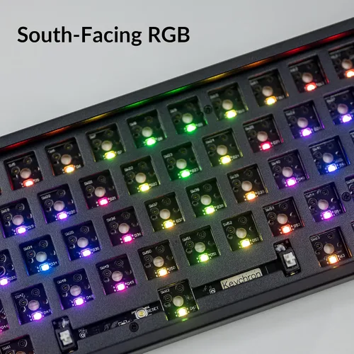Vista 2 de Keychron K6 Pro Teclado mecánico inalámbrico personalizado versión barebone, macro programable QMKVIA, marco de aluminio de 65% intercambiable