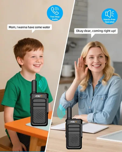 Vista 5 de KSUN - Intercomunicador inalámbrico para el hogar, batería recargable Raido bidireccional de 5000 pies, 3000 mAh, ideal para intercomunicadores