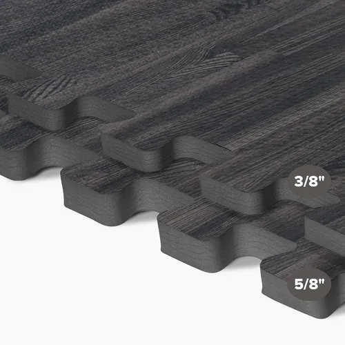 Vista 8 de Forest Floor 5/8 Inch Thick Printed Foam Tiles, Premium Wood Grain Interlocking Foam Floor Mats, Anti-Fatigue Flooring