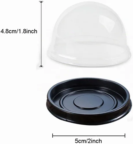Vista 3 de EchoDone Mini cajas de plástico transparente para magdalenas, cúpula de muffins, caja de un solo contenedor, cajas de regalo de boda, cumpleaños