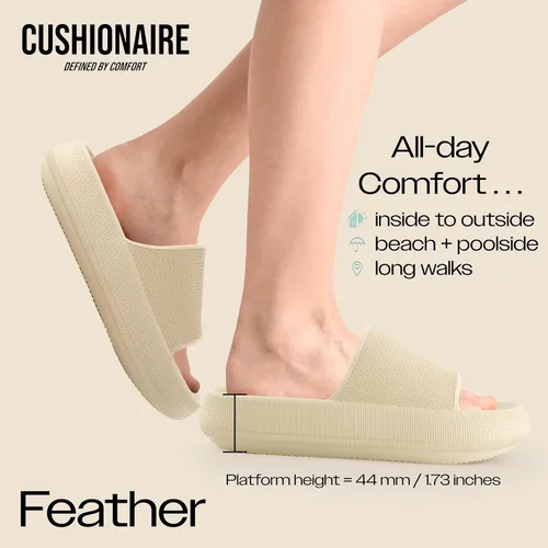 Vista 2 de CUSHIONAIRE - Sandalias de recuperación Feather Cloud para mujer, con +Comfort