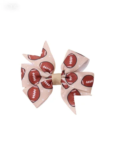 Vista 4 de BBTDIN Baby Football Turban Headband Girl Football Bows Baby Football Hair Band Bow BBG19 (3 Pcs-F1)