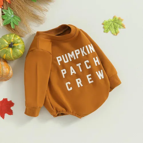 Vista 5 de Sudadera de calabaza para bebé, niña, niño, Halloween, sudadera de gran tamaño, mameluco de burbujas, suéter