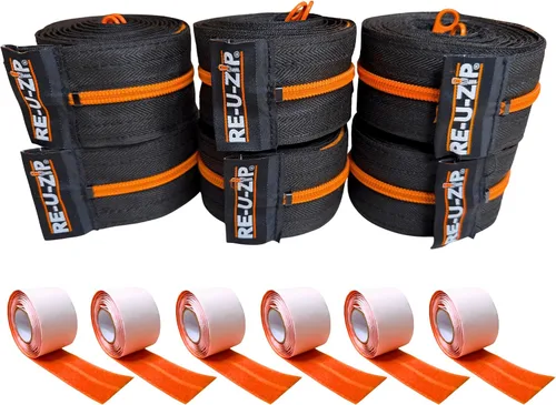 Vista 22 de RE-U-ZIP® Cremallera resistente reutilizable con barrera contra polvo Paquete Pro Sistema patentado de gancho y bucle Rentable y confiable Azul