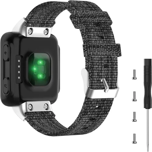 Vista 9 de Correa de reloj para Garmin Forerunner 35, pulsera de repuesto deportiva de lona para Garmin Forerunner 35/30 Running Watch