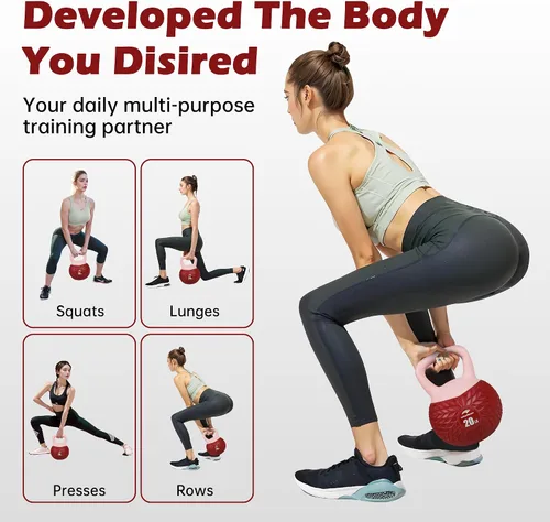 Vista 6 de Leikefitness Pesas rusas suaves, peso de agarre antideslizante para mujeres y hombres, pesas rusas acolchadas para entrenamiento de fuerza seguras
