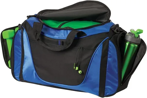 Vista 2 de Bolsas de lona deportivas personalizadas para hombres, mujeres, de dos tonos, añade tu nombre, bolsa de fin de semana personalizada para gimnasio