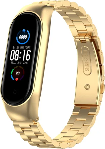 Vista 5 de Senter Correa de reloj de acero inoxidable Correa de repuesto para Xiaomi Mi Band 5 y Mi Band 6 Smart Watch