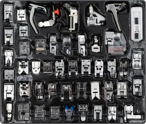 Vista 6 de Juego de 48 prensatelas de costura, accesorios para máquinas de coser industriales y domésticas