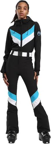 Vista 77 de GSOU SNOW Traje de esquí para mujer, traje de nieve delgado de una pieza, chaqueta de nieve, impermeable, resistente al viento, deportes al aire