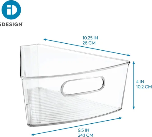 Vista 6 de Organizadores InterDesign® Cabinet Binz™ Lazy Susan para alacena/armario de cocina - Cuña de 1/8 de círculo, transparente