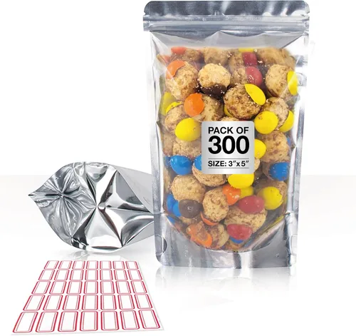 Vista 21 de BELLE KR® Bolsas pequeñas de Mylar de 3 x 5 para dulces liofilizados, paquete de 100 a 4 mil de grosor, bolsas transparentes de Mylar con ventana