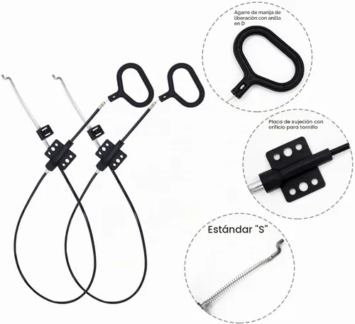 Vista 4 de Nonley Cables reclinables para sofá, paquete de 2 cables de liberación de sofá, piezas de repuesto para sillón reclinable, anillo D, asa de tirar