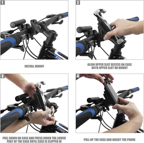 Vista 4 de Ibera Soporte para teléfono múltiple - Soporte de teléfono para bicicleta seguro y ajustable - Compatibilidad universal - Fácil instalación