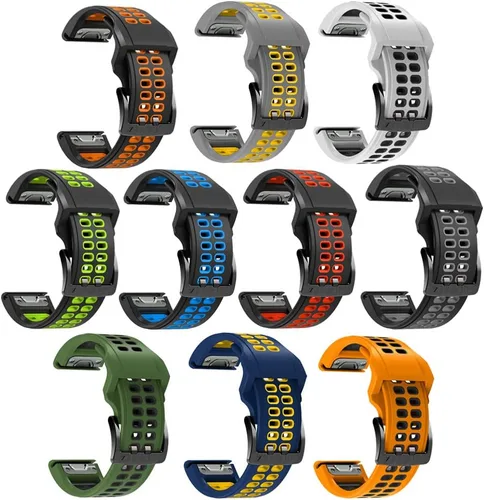 Vista 8 de REYDA Correa de silicona compatible con Garmin Fenix 8 Pro/8/E 1.850 in, 0.866 in, correa de reloj de ajuste rápido, suave, flexible, correa de Azul
