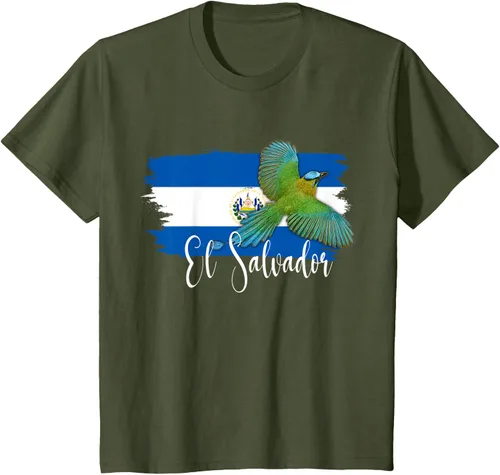 Vista 11 de Camiseta con la bandera de El Salvador, mapa de El Salvador, camiseta de Salvador para mujer, Negro