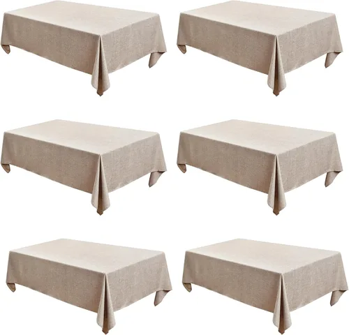 Vista 10 de Fitable - Mantel cuadrado de lino sintético resistente a las arrugas, tela neutral, para mesa de interior o exterior, para cocina o comedor