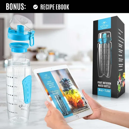 Vista 3 de Botella de agua portátil con infusor de frutas