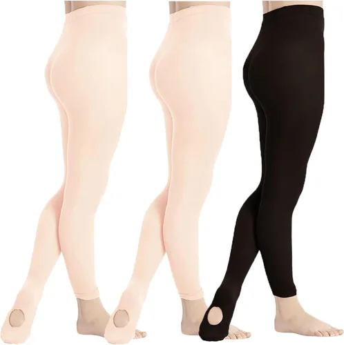 Vista 2 de DIPUG 3 pares de mallas de ballet convertibles para niñas (niños/niños)
