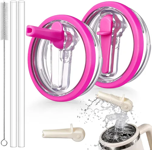 Vista 10 de Tapas con popote plegables a prueba de fugas ANTAND para reemplazo de tapa Stanley 30 oz, para accesorios de taza de vaso Stanley Quencher, tapa