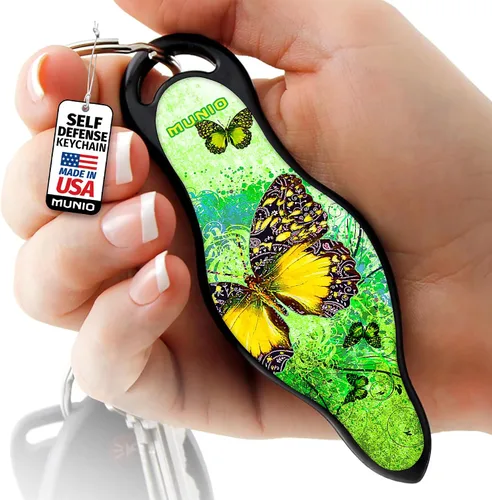 Vista 11 de MUNIO Llavero de autodefensa, elegante y portátil, herramienta de seguridad para mujeres y hombres, no letal, aprobado por la TSA, fabricado