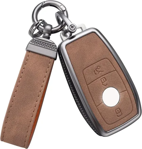 Vista 10 de YO&YOYE Compatible con Mercedes Benz Funda para llavero con llavero de cuero Carcasa protectora para llave Mercedes Benz Clase E Clase S Clase A