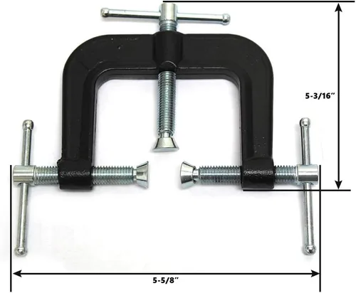 Vista 2 de BIG HORN 19634 Abrazadera de borde resistente de 3 vías