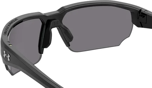 Vista 8 de Under Armour Gafas de sol estilo envolvente Blitzing para hombre, marco negro, lente verde, NegroVerde