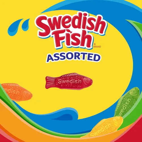 Vista 5 de SWEDISH FISH Surtido de dulces suaves y masticables, caramelos a granel, 5 libras