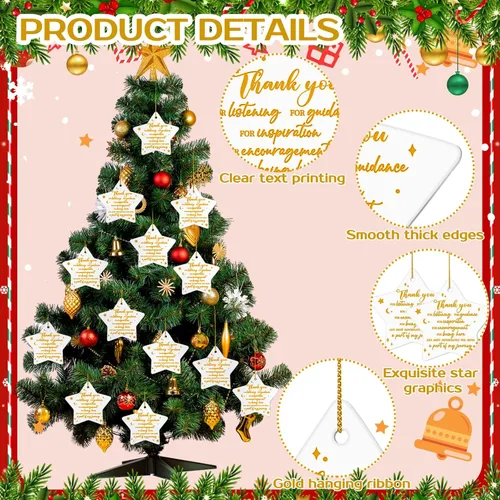 Vista 5 de Suzile 12 Piezas Adornos de Navidad Regalos de Agradecimiento Adornos Colgantes para Regalos de Equipo para Empleados, Voluntarios, Apreciación