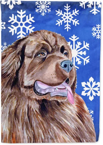Vista 121 de Caroline's Treasures SC9374GF Bulldog English Snow flakes Holiday Garden Flag Buzón Bandera decorativa para patio exterior, patio, obras de arte