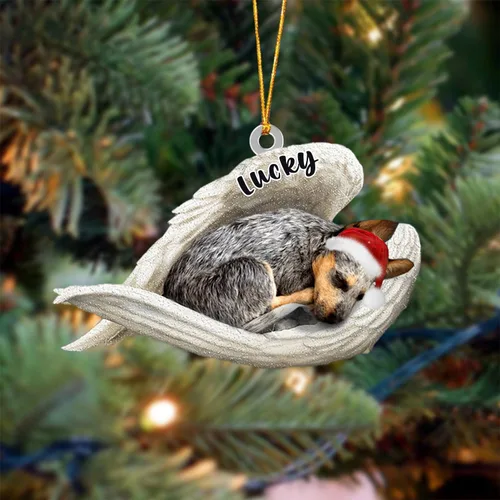 Vista 24 de Ángel durmiente de Afghan Hound para Navidad, adorno personalizado con el nombre del perro, adorno de Navidad personalizado para amantes de perros