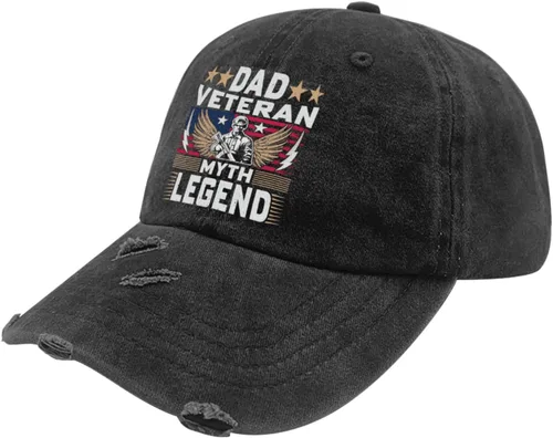 Vista 2 de Dad Veteran, Myth Legend, Hats for Mens Baseball Caps Low Profile Washed Ball Cap Breathable