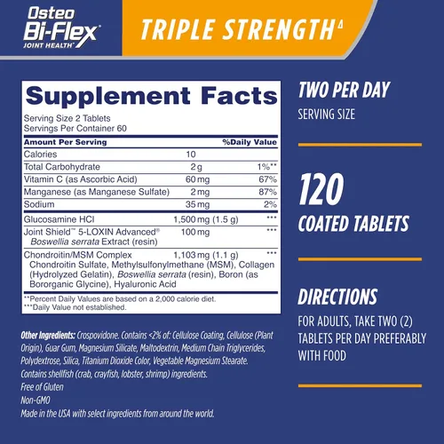 Vista 2 de Osteo BI-FLEX Triple Strenght suplemento para articulaciones, SUNDOWN639575, 1, 1