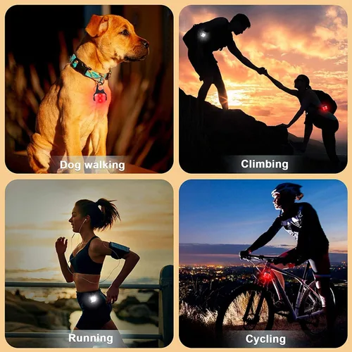 Vista 3 de Dog Lights for Night Walking, Clip on Dog Collar Light - 3 Modes, USB-C Rechargeable, IP65 Waterproof, LED Safety Light for Running, Camping
