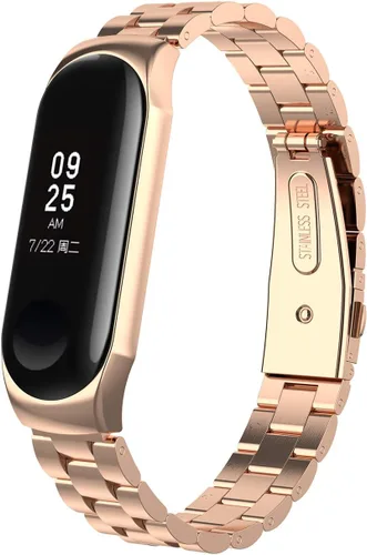 Vista 10 de Correa de repuesto de acero inoxidable para Xiaomi Mi Band 3 Fitness Tracker