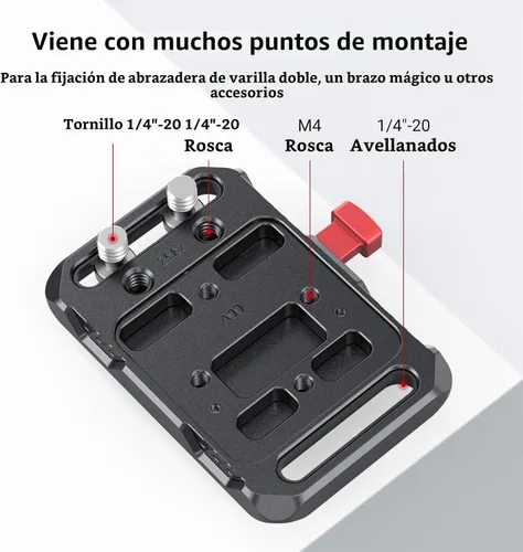 Vista 4 de SmallRig Mini placa de batería de montaje en V, placa de batería de montaje en V con abrazadera en forma de cangrejo para fuente de alimentación