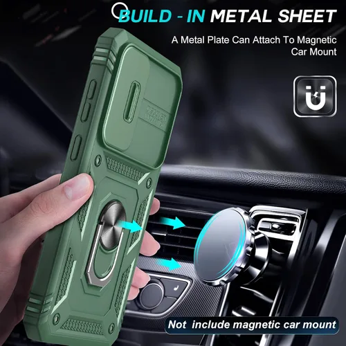 Vista 4 de Funda compatible con S24: Funda para Galaxy S24 con cubierta deslizante para cámara, doble capa protectora de grado militar a prueba de golpes