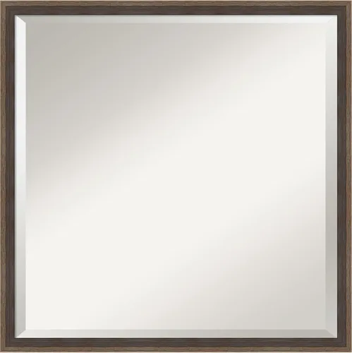 Vista 24 de Amanti Art Espejo de pared marrón de 26 x 22 pulgadas, espejo rectangular de baño de Alejandría marrón rústico para decoración de pared, sala