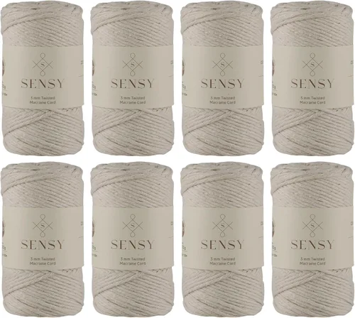 Vista 37 de Sensy - Cuerda de macramé prémium de 0.118 in, 109 yardas, 100% algodón, una hebra torcida, cuerda de macramé, hilo de algodón para macramé, hilo