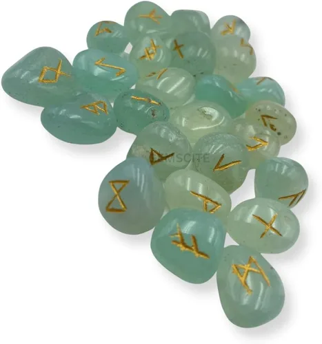 Vista 6 de WholesaleGemShop Juego de runas de ónix Aquva con bolsa de terciopelo