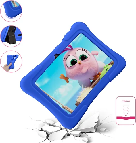 Vista 2 de PRITOM Tablet de 7 pulgadas para niños con funda, tableta Android 13, 32 GB ROM, WiFi, Bluetooth, cámara dual, educación, juegos, control parental