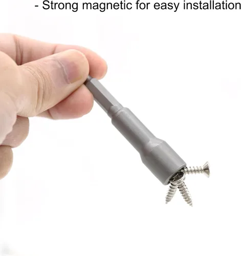 Vista 4 de Broca magnética de tuerca de 1/4 de pulgada con vástago hexagonal de 0.276 in, adaptador de enchufe de alimentación de cambio rápido, brocas