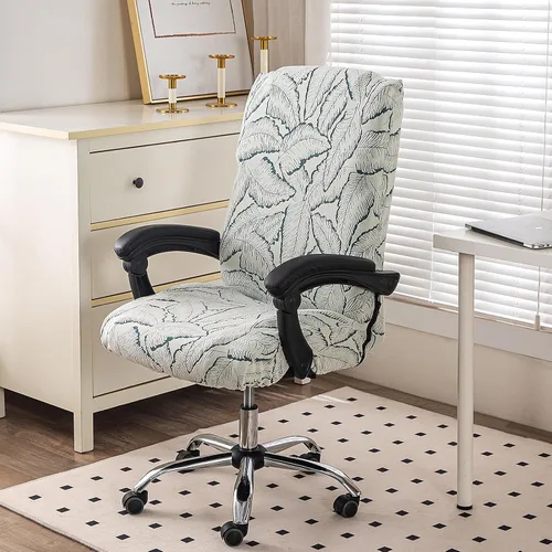 Vista 8 de Funda elástica para silla de computadora estampada, fundas elásticas para silla de oficina, con cremallera duradera, fundas elásticas para silla de 7