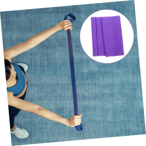 Vista 5 de Luxshiny Juego de 3 bandas de resistencia moradas resistentes y elásticas para estirar, pilates, yoga, terapia física, entrenamiento en casa